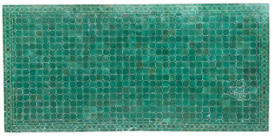 Green Rectangular Shaped Tile Table Top