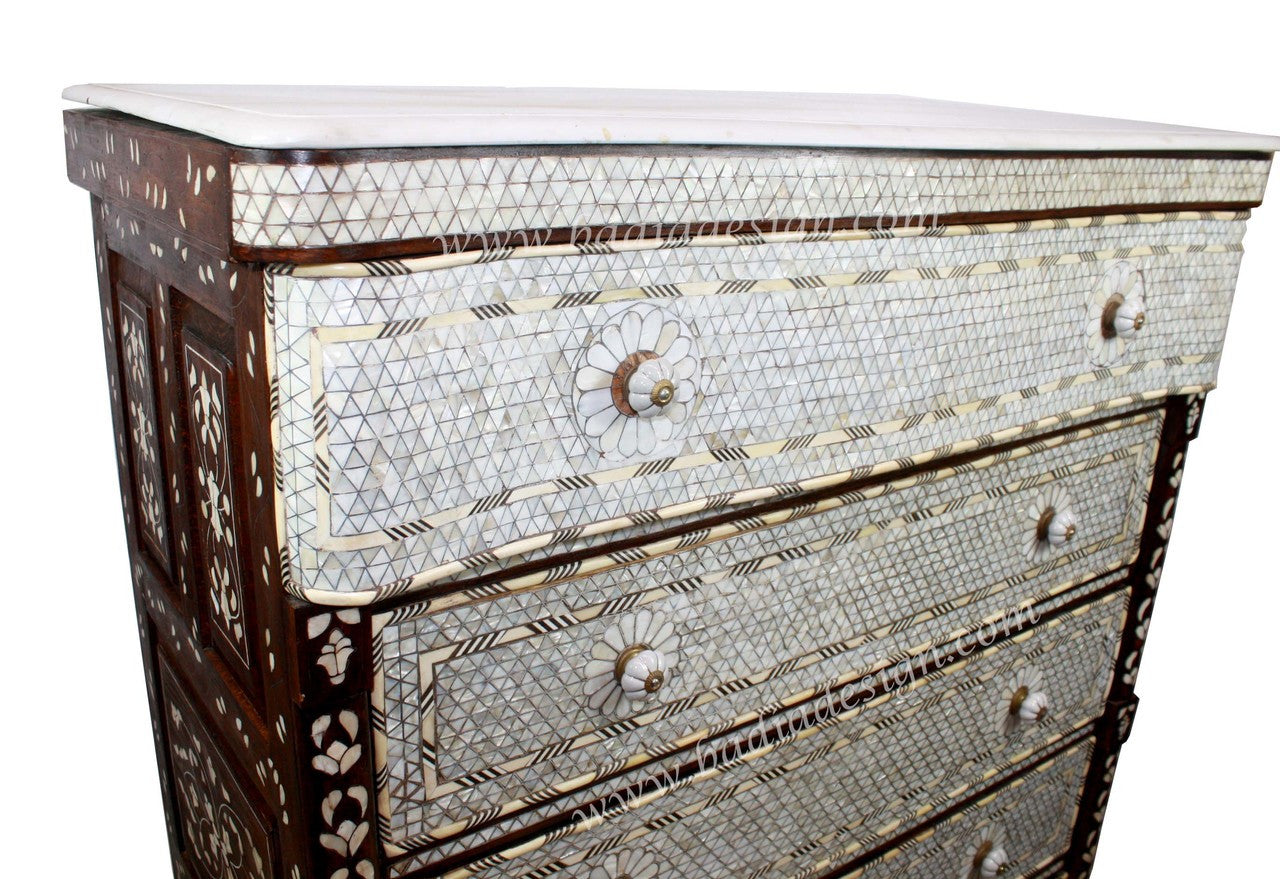 Tall Mother of Pearl Dresser - MOP-DR054