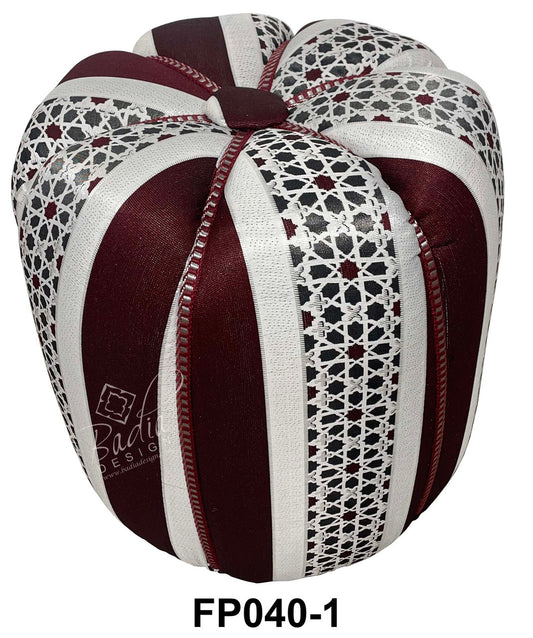 Multi-Color Fabric Moroccan Pouf