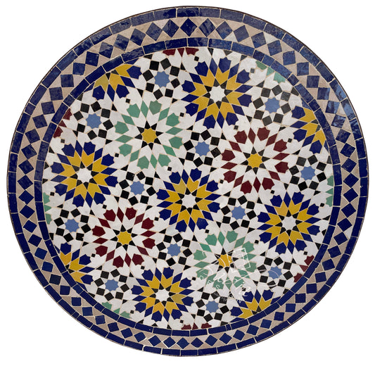 Multi-Color Intricately Designed Mosaic Tile Table Top