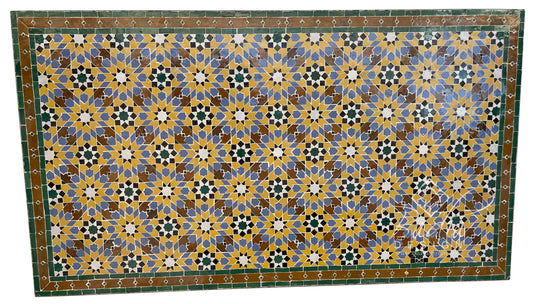 Rectangular Shaped Tile Table Top with Intricate Colors