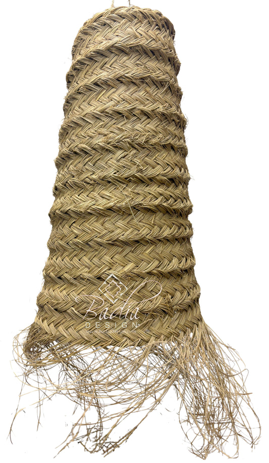 Tall Cone Shaped Raffia Lantern