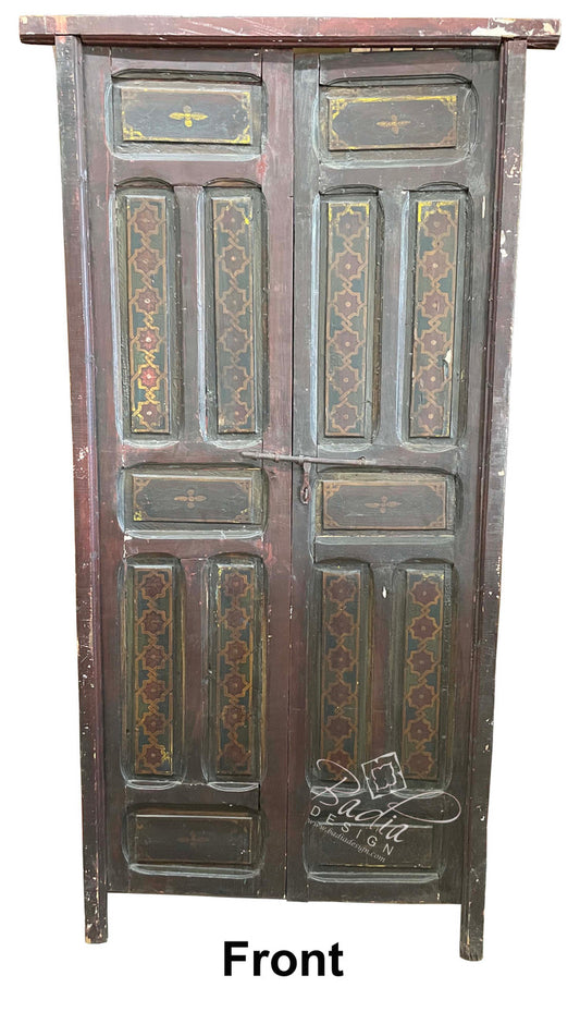 Vintage Hand Painted Multi-Color Wooden Door