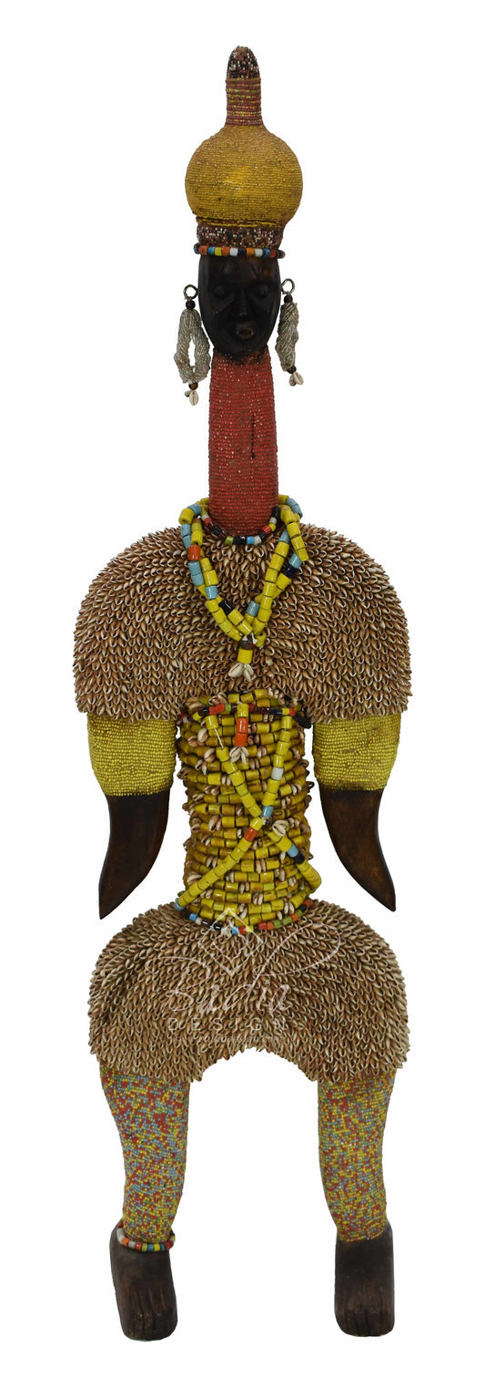 Tall African Handmade Beaded Sculpture - HD229