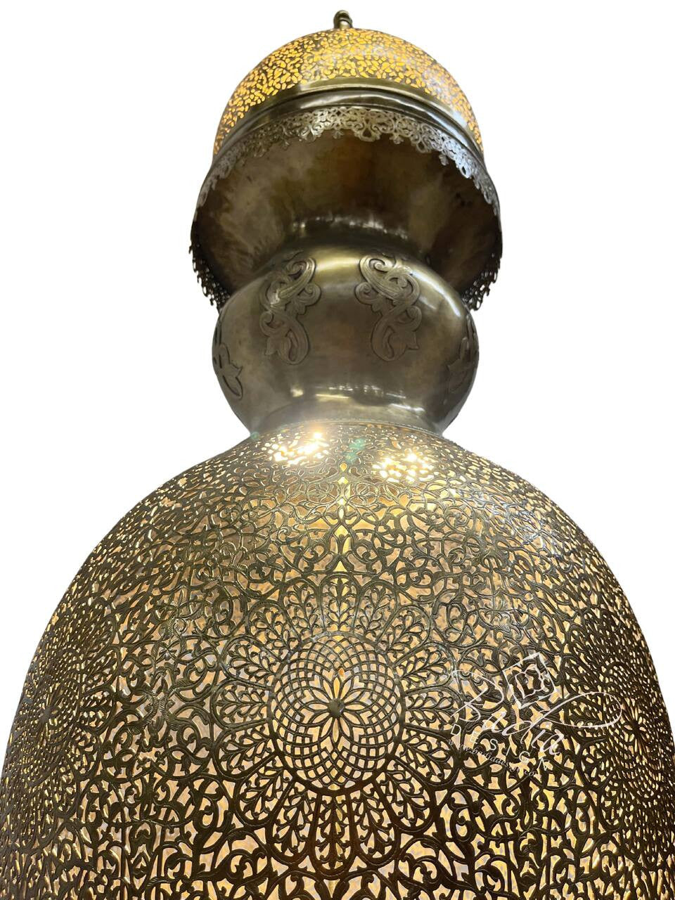 Tall Ornate Brass Floor Lantern