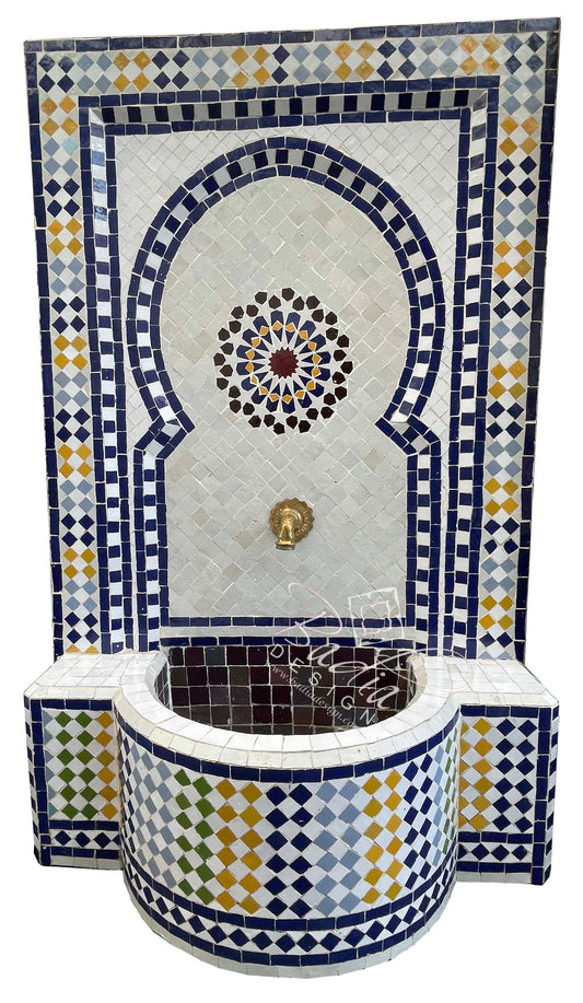 Multi-Color Moroccan Mosaic Tile Water Fountain