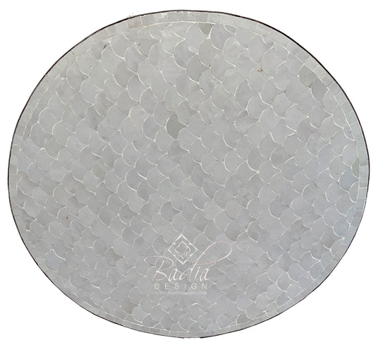 Off White Mosaic Tile Table Top