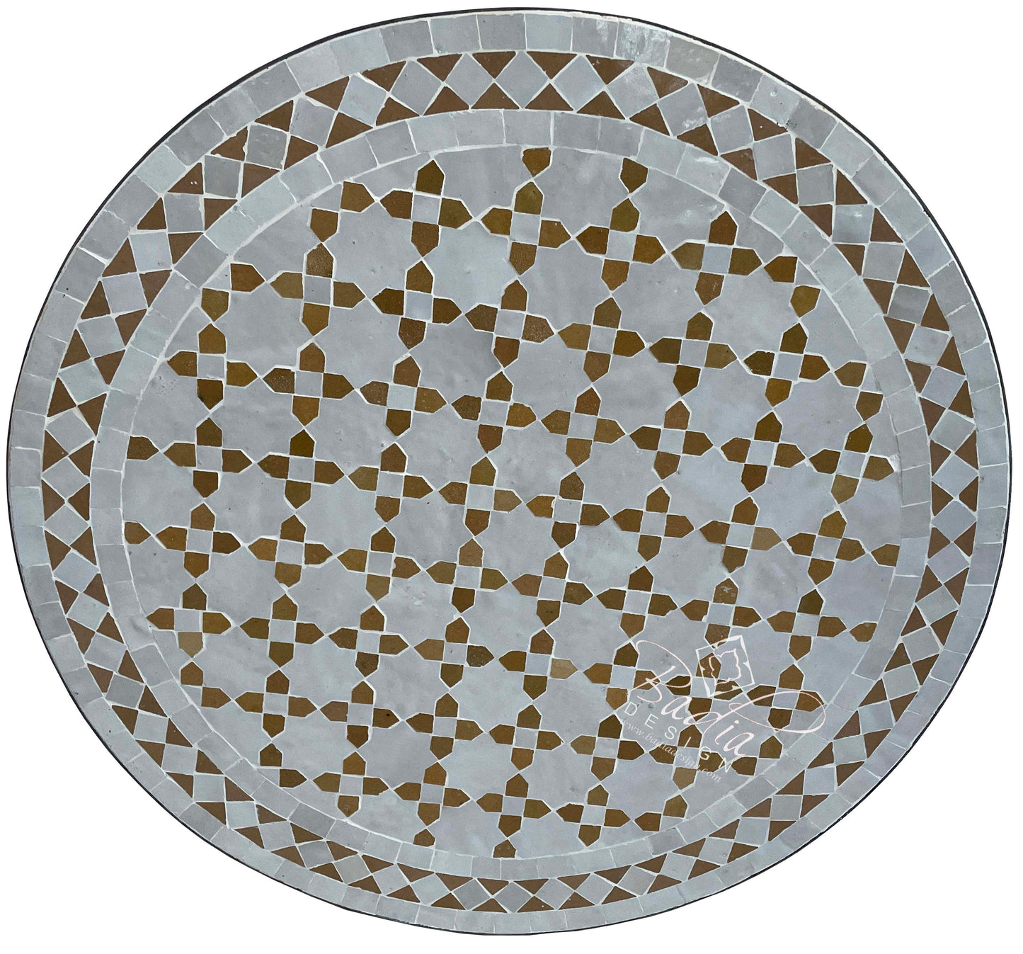 Intricately Designed Round Tile Table Top