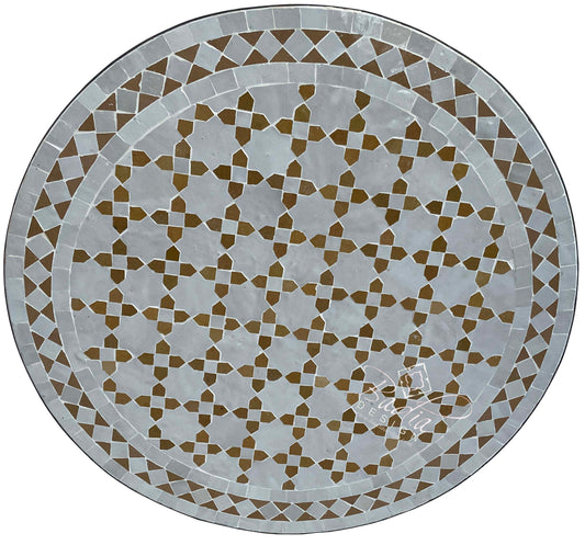 Intricately Designed Round Tile Table Top