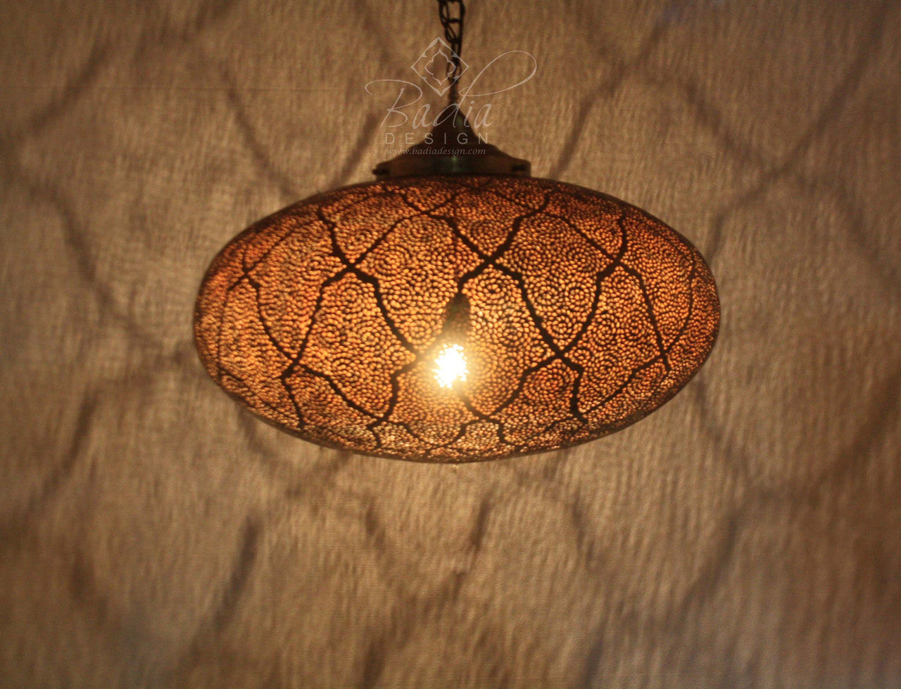 Moroccan Hand Punched Brass Lantern