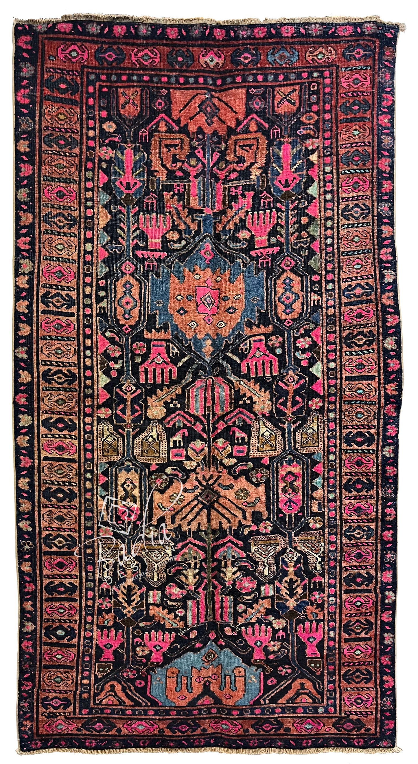 Pink Multi-Color Traditional Turkish Rug