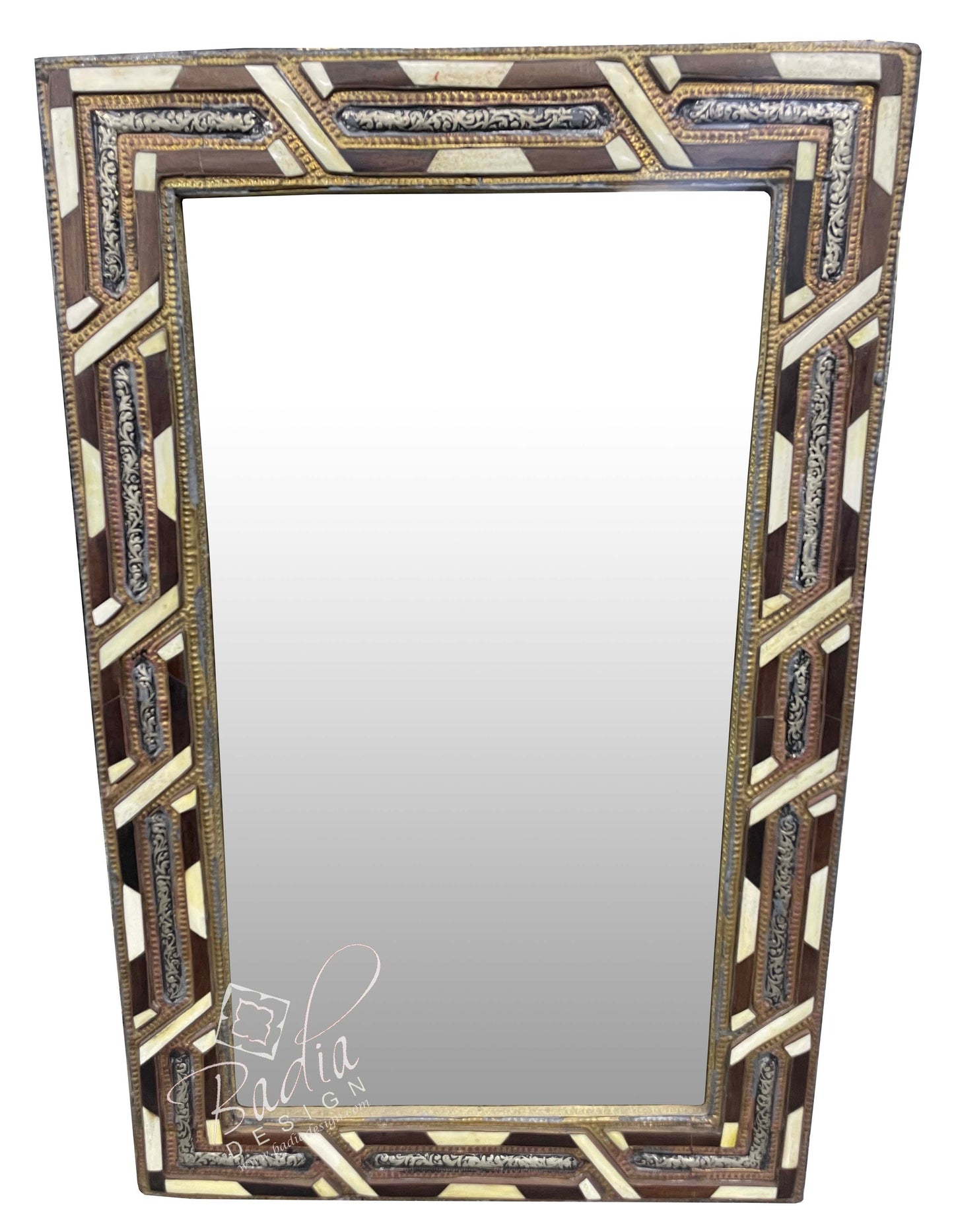 Rectangular Shaped Metal and Bone Mirror