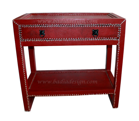 Moroccan Studded Premium Leather Cabinet