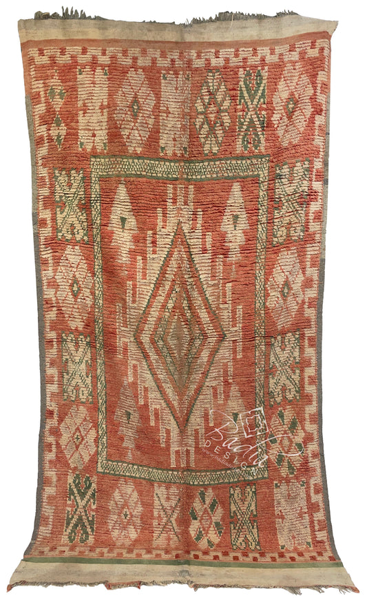 Red Multi-Color Vintage Moroccan Rug