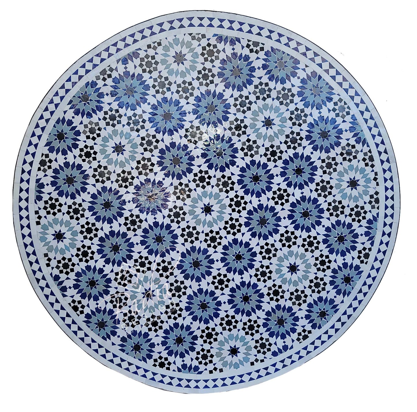 Blue Moroccan Mosaic Tile Table Top