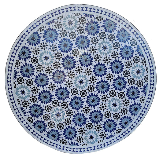 Blue Moroccan Mosaic Tile Table Top