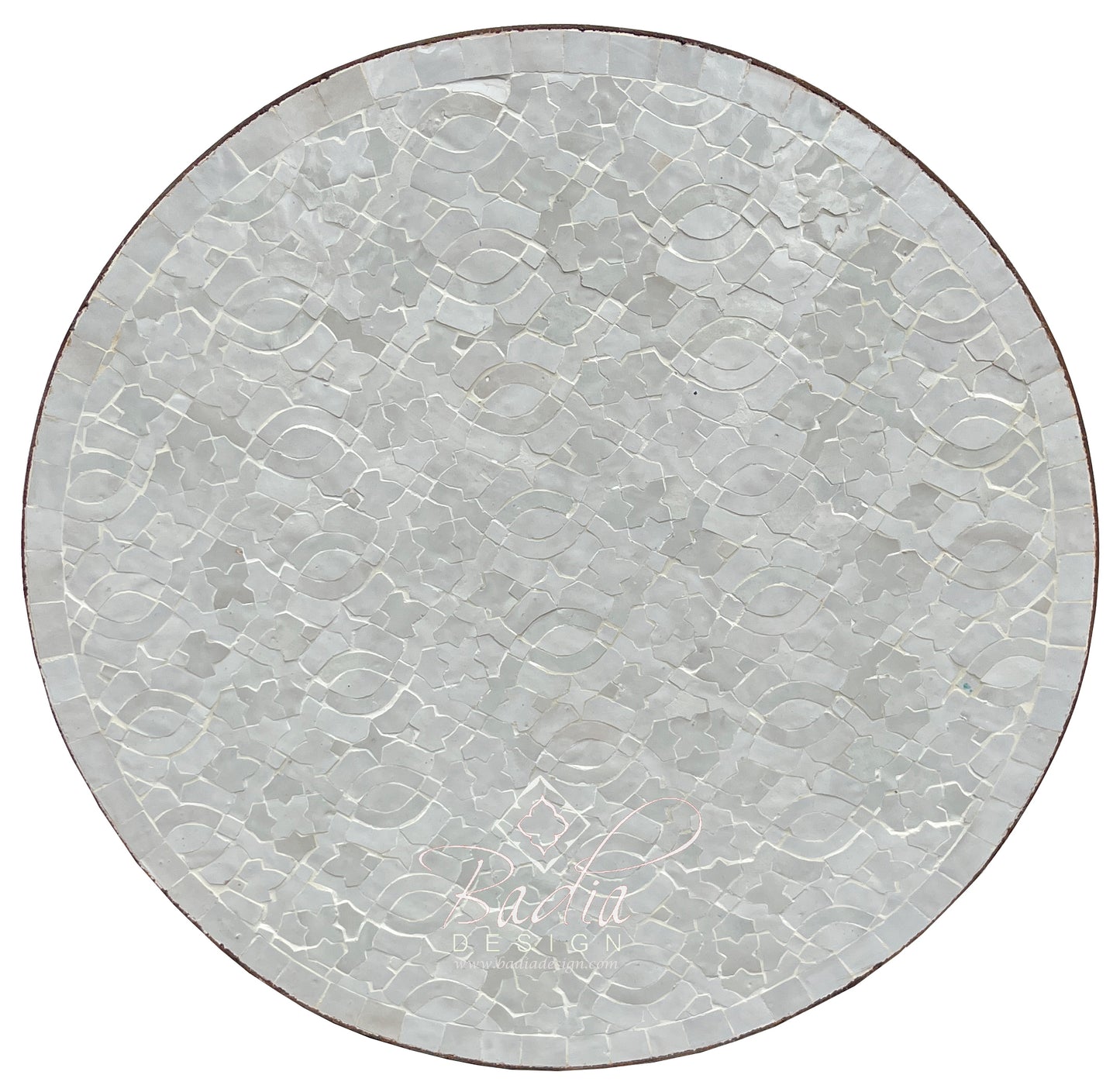 Round White Tile Table Top