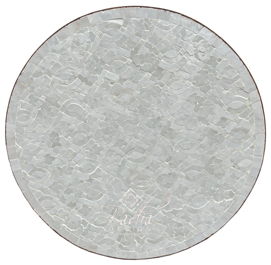 Round White Tile Table Top