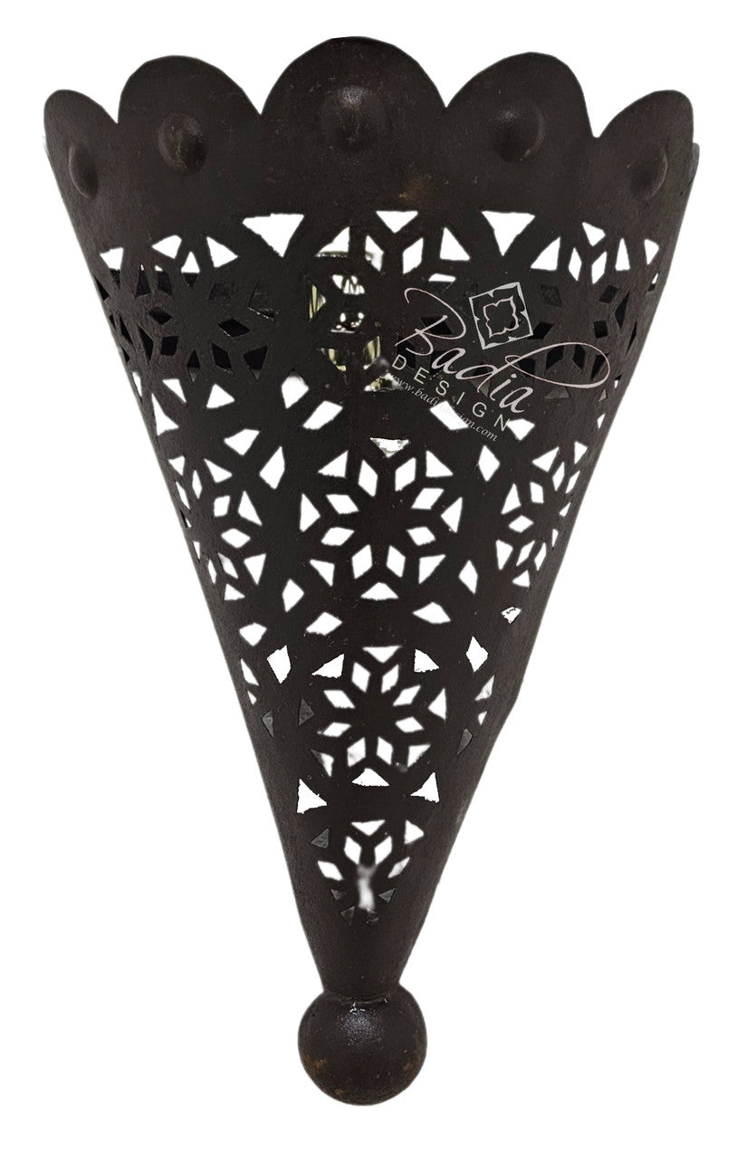 Rustic Cone Shaped Iron Wall Sconce
