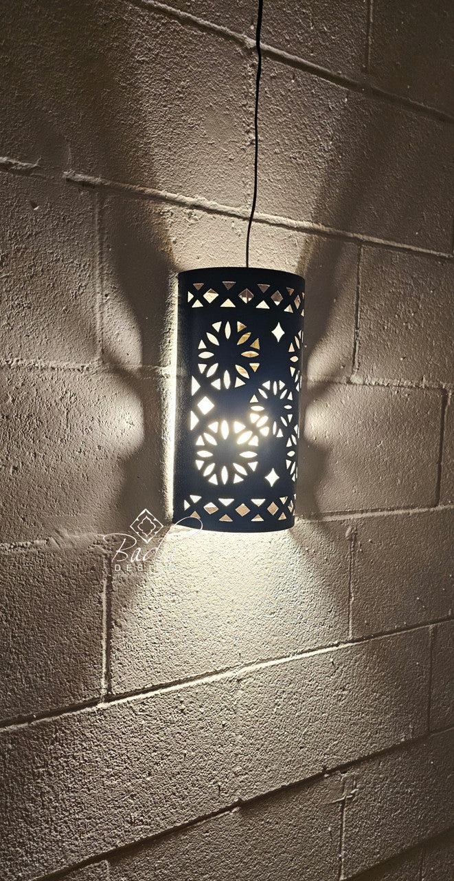 Rustic Iron Wall Sconce with Geometric Cutouts