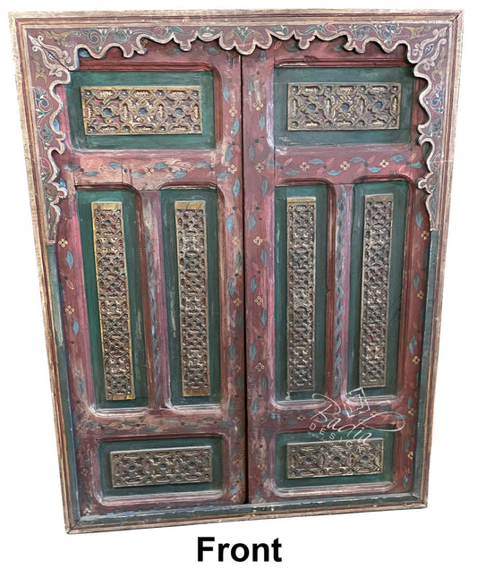 Short Vintage Multi-Color Hand Painted Door