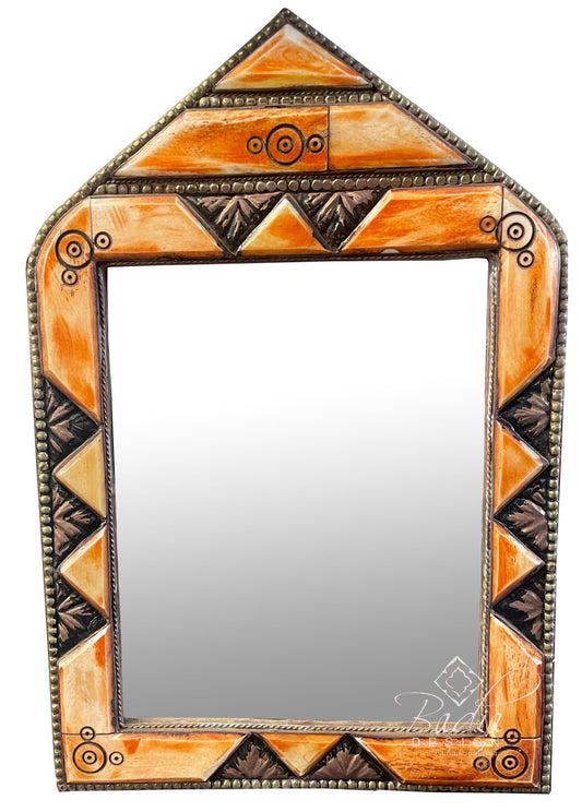 Decorative Orange Bone Inlay Mirror