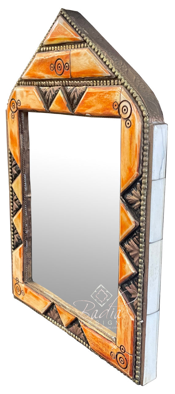Decorative Orange Bone Inlay Mirror