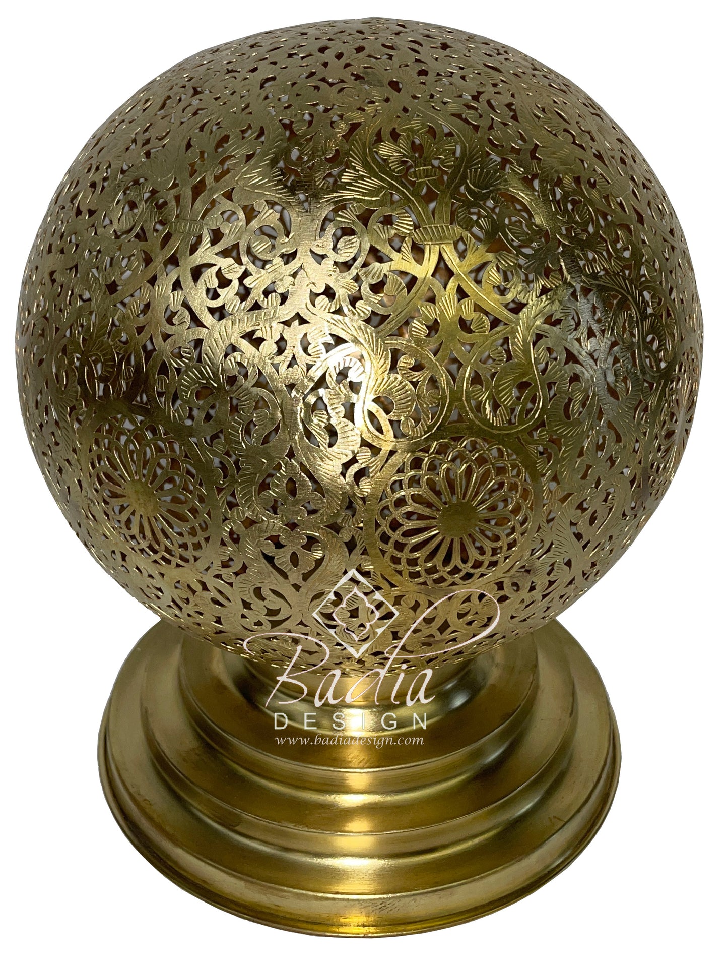 Small Round Table Brass Lamp