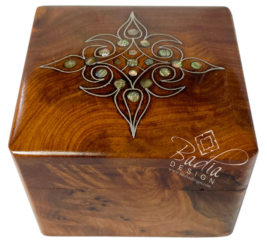 Thuya Jewelry Box with Inlay Mother of Pearl
