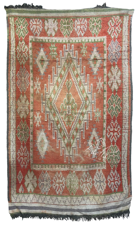 Vintage Multi-Color Moroccan Handmade Tribal Area Rug