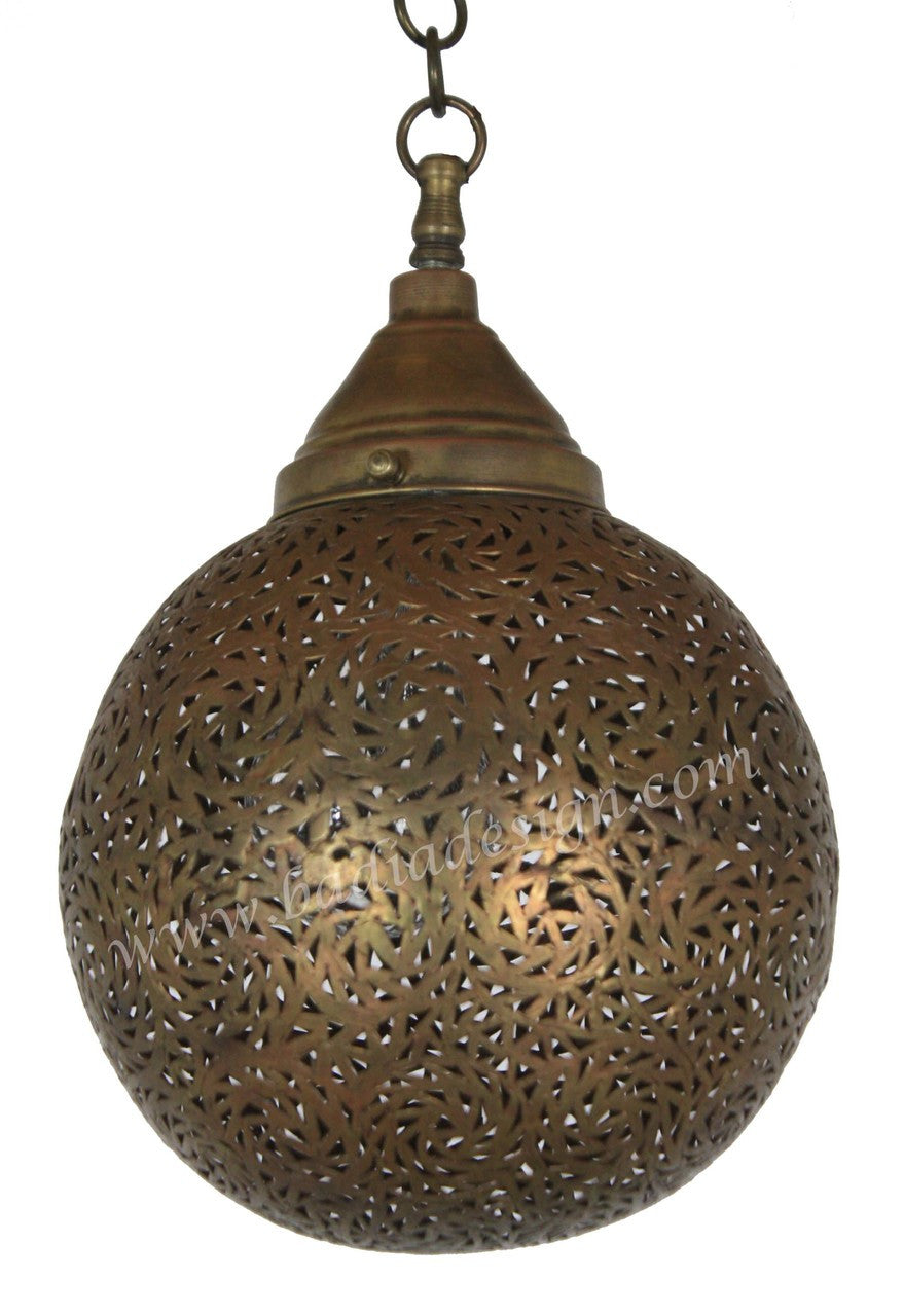 Round Brass Hanging Pendant Light