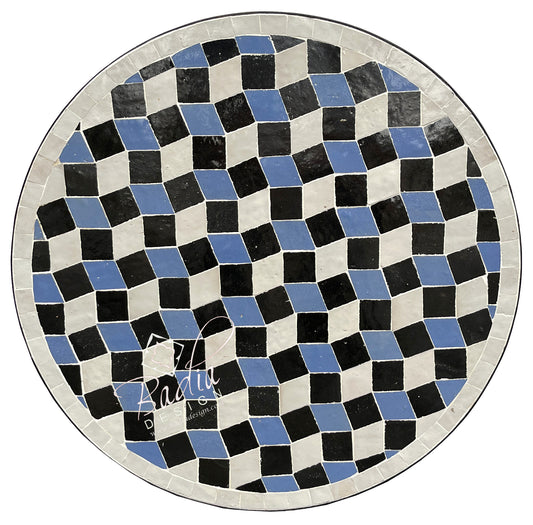 Multi-Color Round Tile Table Top