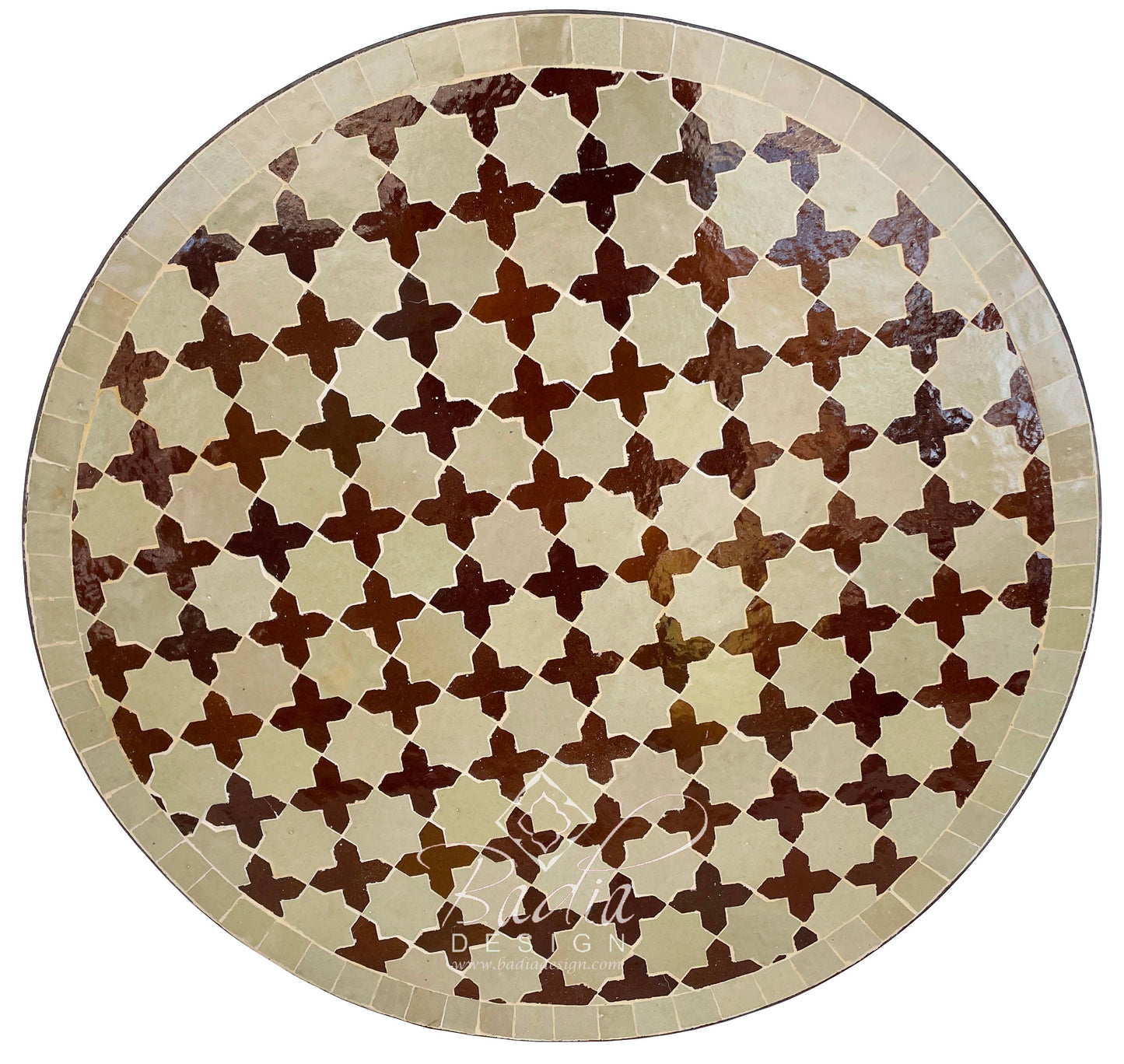 Intricately Designed Round Tile Table Top
