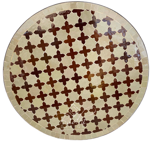 Intricately Designed Round Tile Table Top
