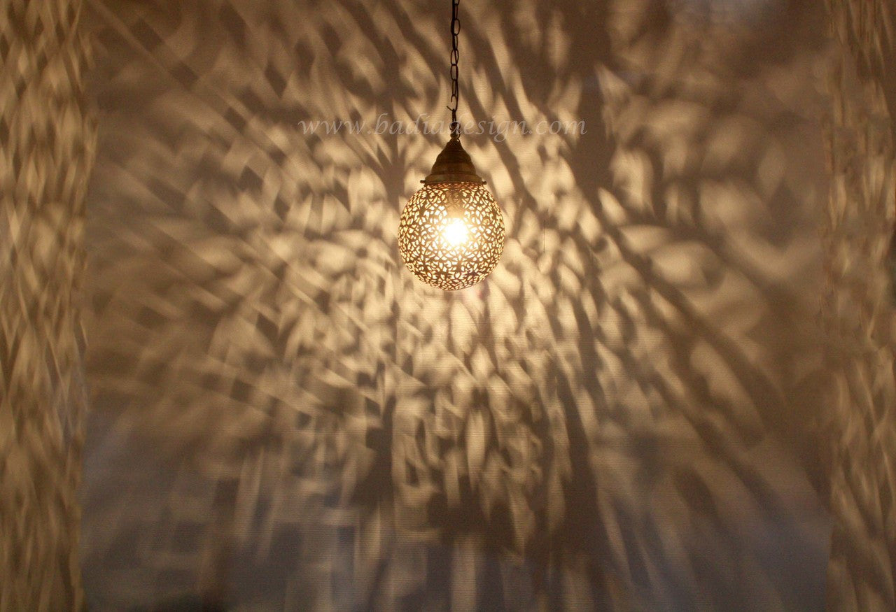 Moroccan Brass Ceiling Light Fixture