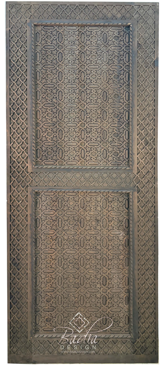 Stained Hand Carved Wooden Door - Authentic Artisan Design