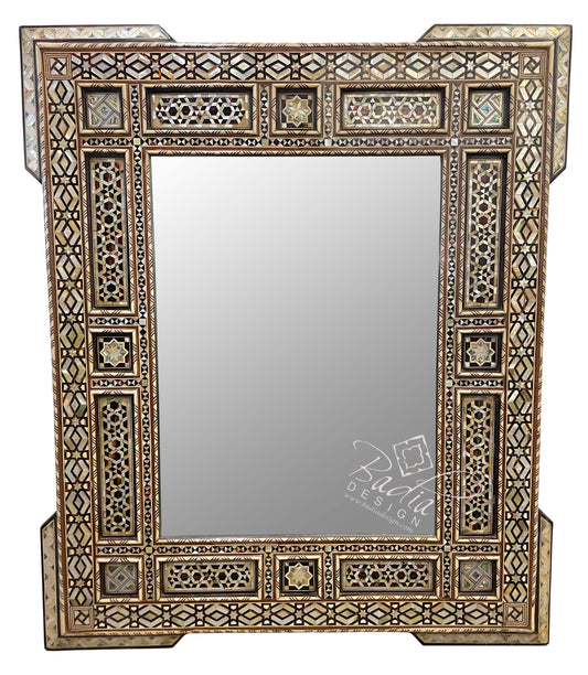 Intricate Rectangle Mother of Pearl Inlay Mirror