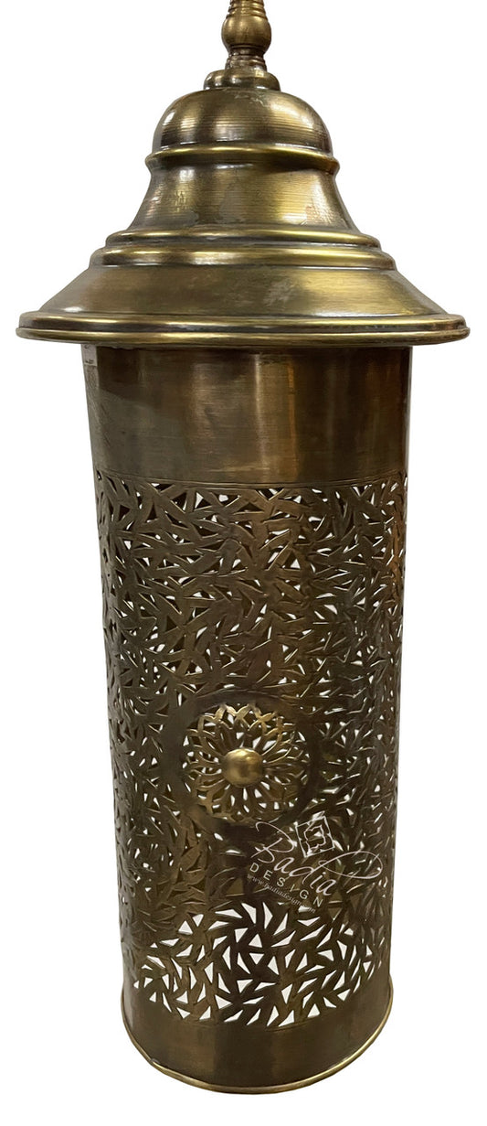 Tall Cylinder Shaped Brass Lantern