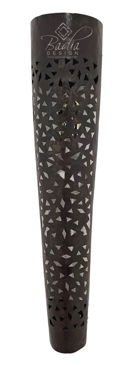 Tall Cylindrical Shaped Rustic Iron Wall Sconce