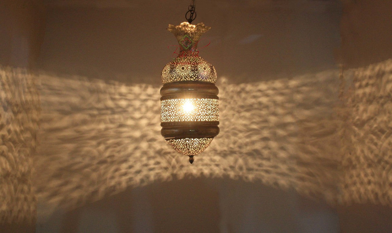 Tall Intricately Designed Silver Lantern