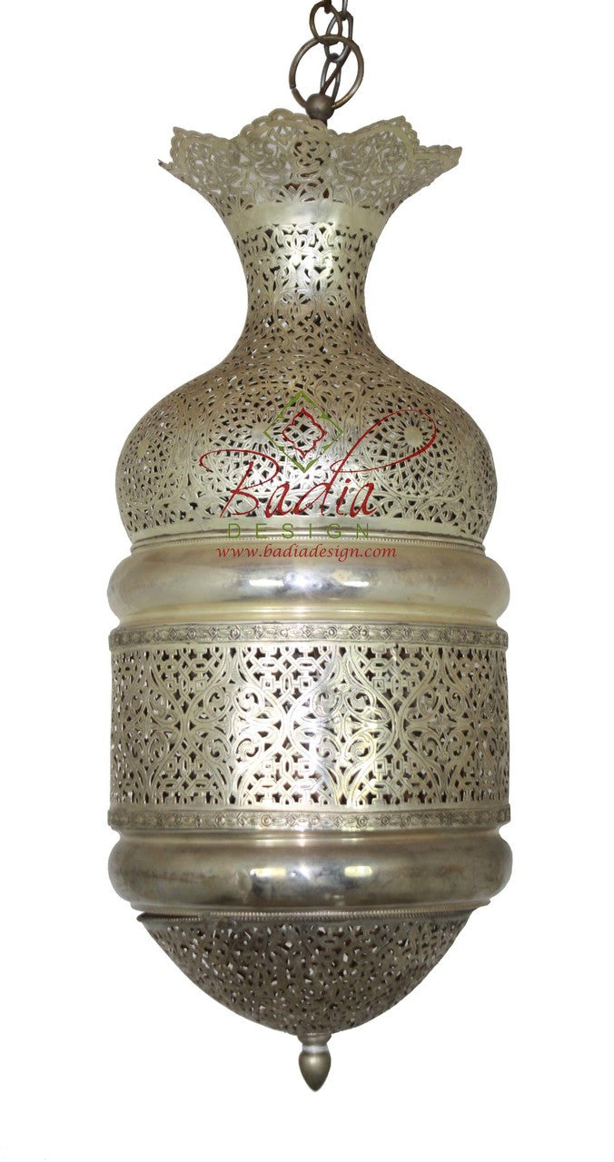 Tall Intricately Designed Silver Lantern