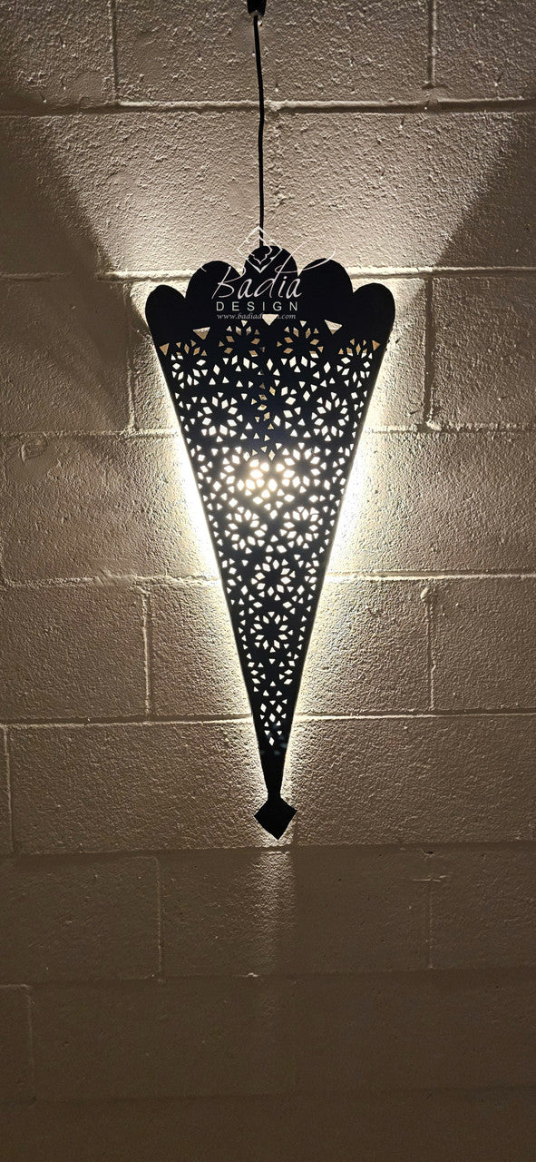 Tall Moroccan Rustic Iron Wall Sconce