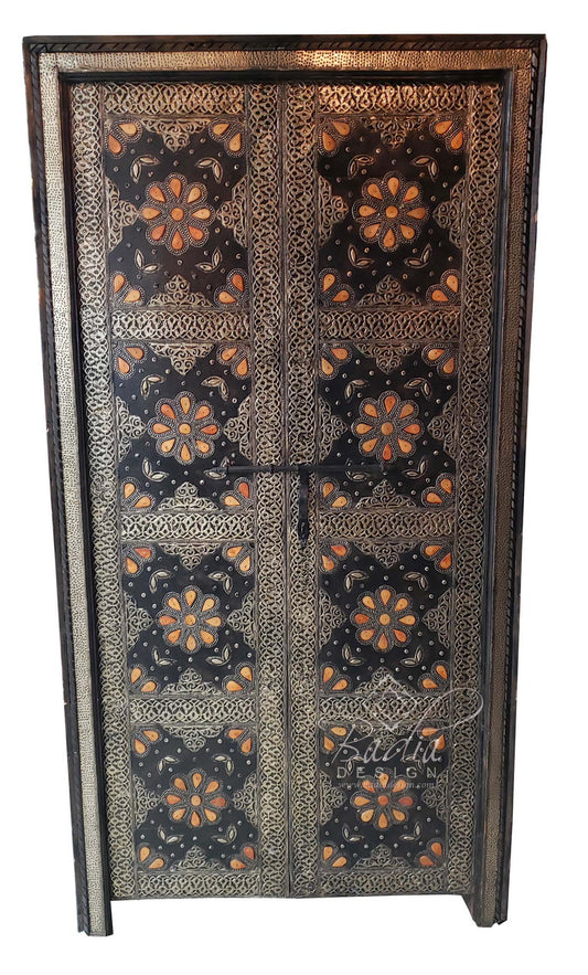 Tall Vintage Metal and Bone Door