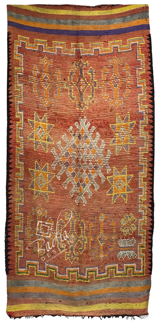 Red Multi-Color Vintage Moroccan Rug