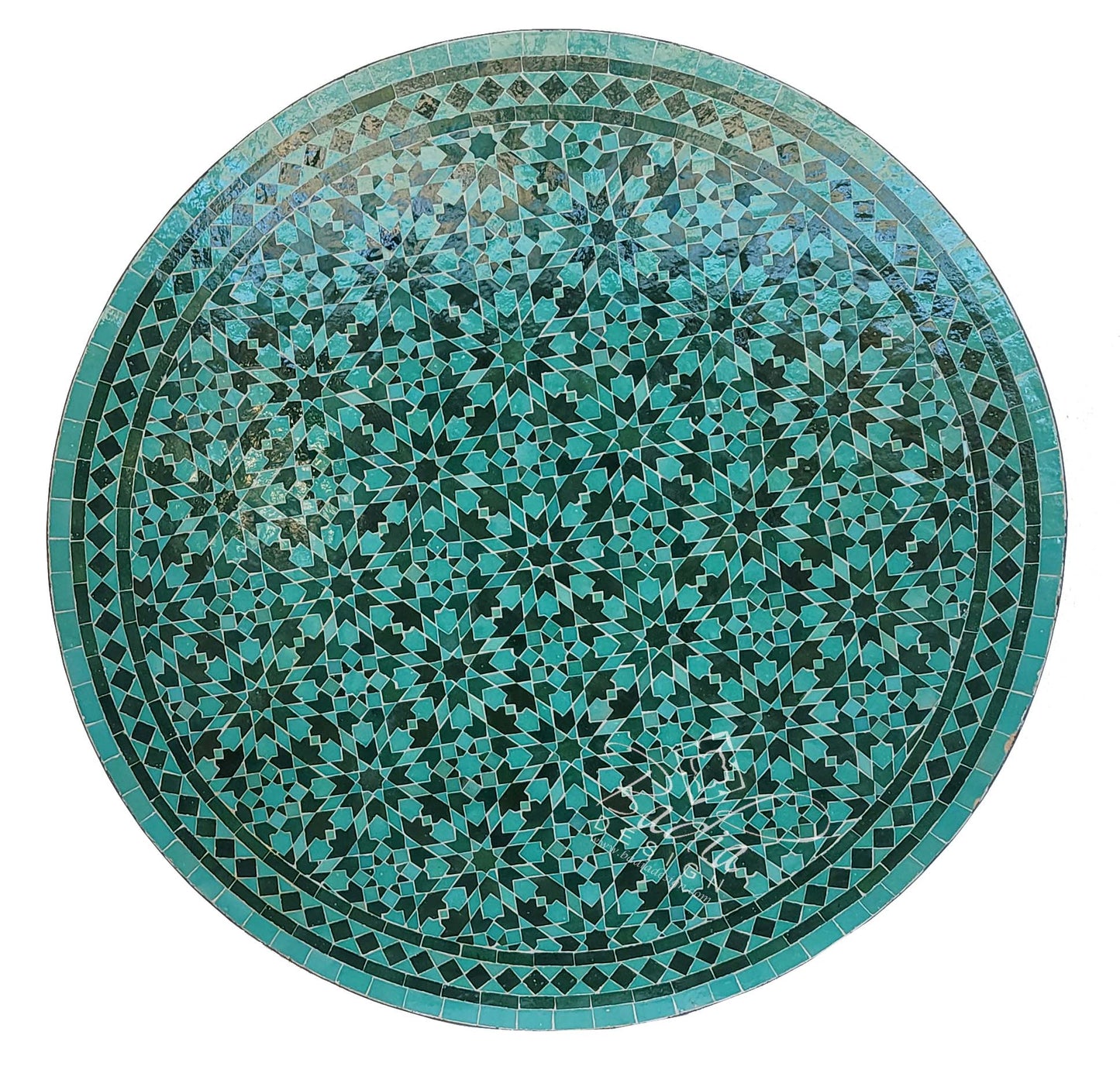 Green Moroccan Mosaic Tile Table Top