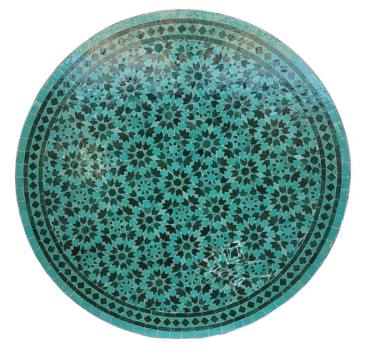 Green Moroccan Mosaic Tile Table Top