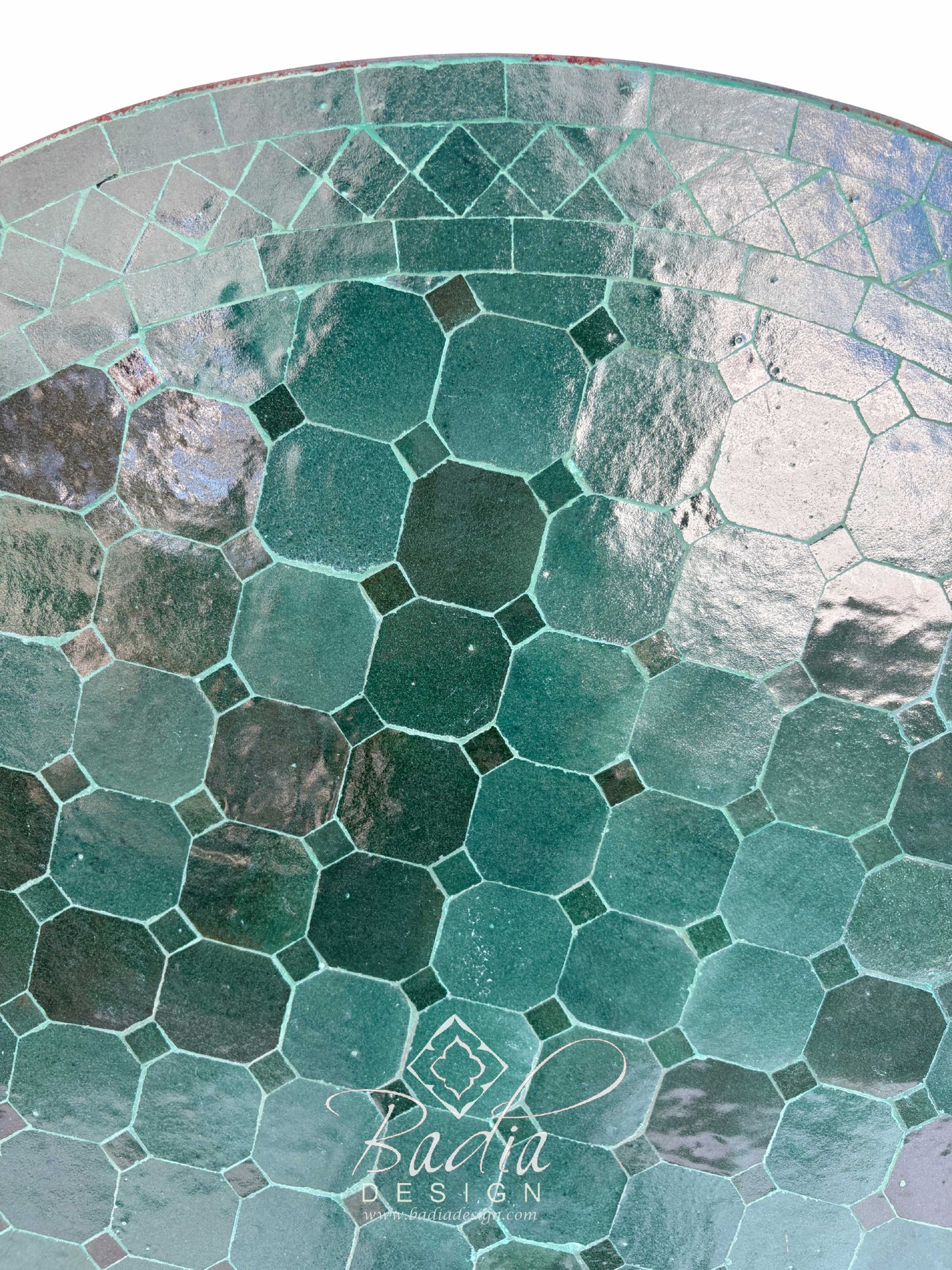 36 Inch Emerald Green Tile Table Top