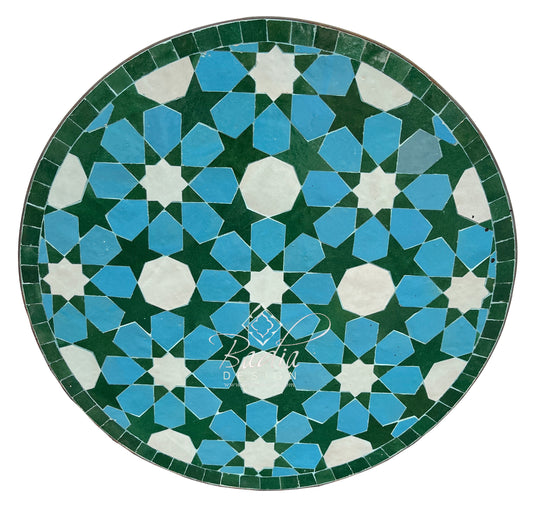 Multi-Color Round Tile Table Top