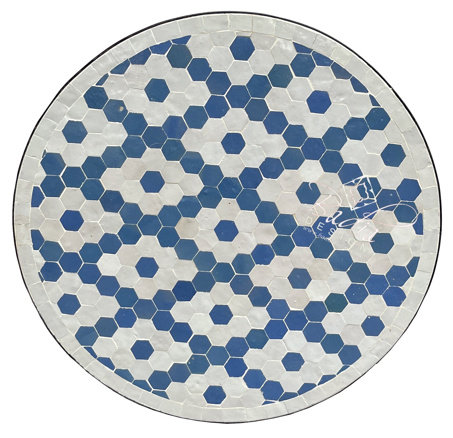 Multi-Color Round Tile Table Top