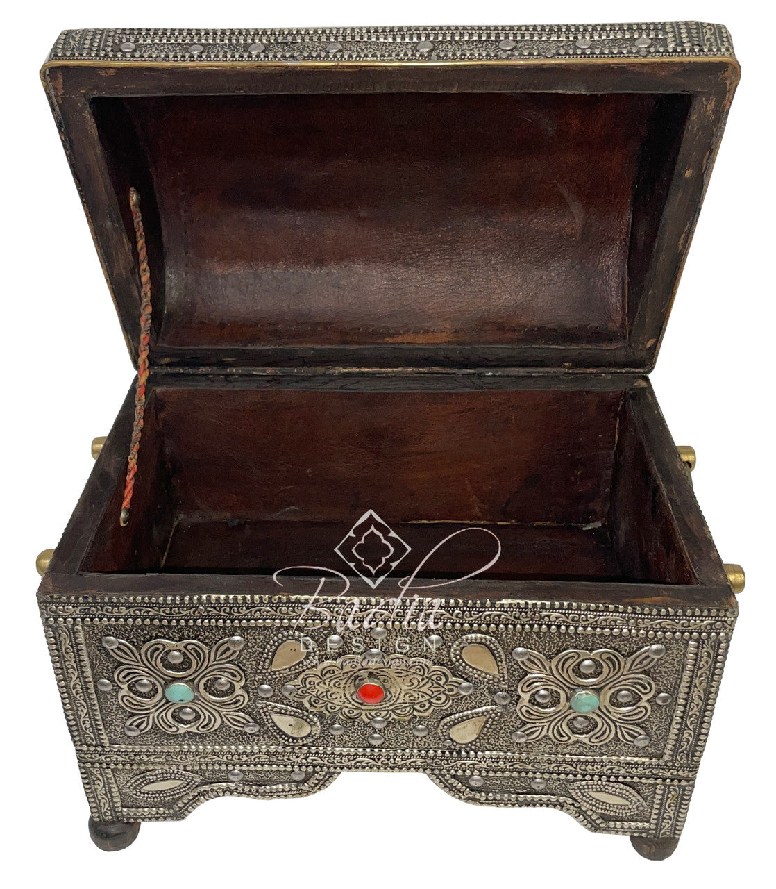 Vintage Moroccan Metal and Bone Inaly Box